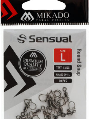 Krętlik z agrafką Round Snap Sensual Mikado (10szt.)