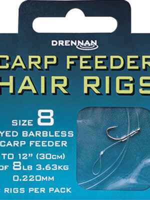 Przypony Drennan Carp Feeder Hair Rigs 30cm op. 8szt. (bez zadziora)