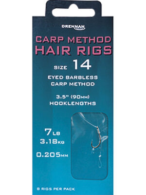 Przypony Drennan Carp Method Hair Rigs 9cm op. 8szt. (bez zadziora)