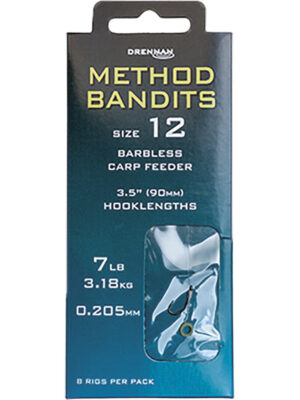 Przypony Drennan Method Bandits Carp Feeder z gumką 9cm op. 8szt (bez zadziora)