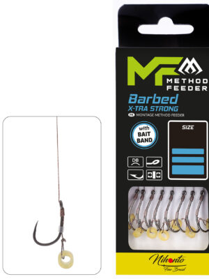 Przypony Method Feeder Mikado X-Tra Strong / plecionka / gumka (z zadziorem)